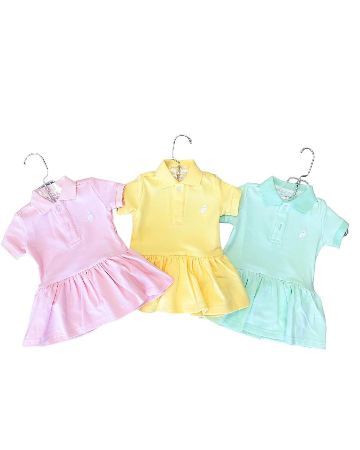 Girls Yellow Polo Dress - Lulu Bebe