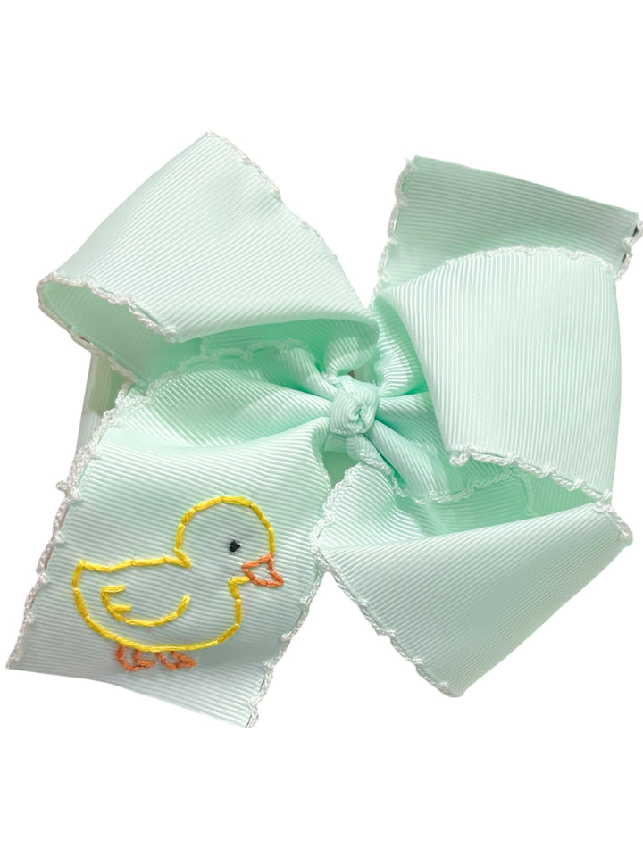 Mint Hand-stitched Duck Bows