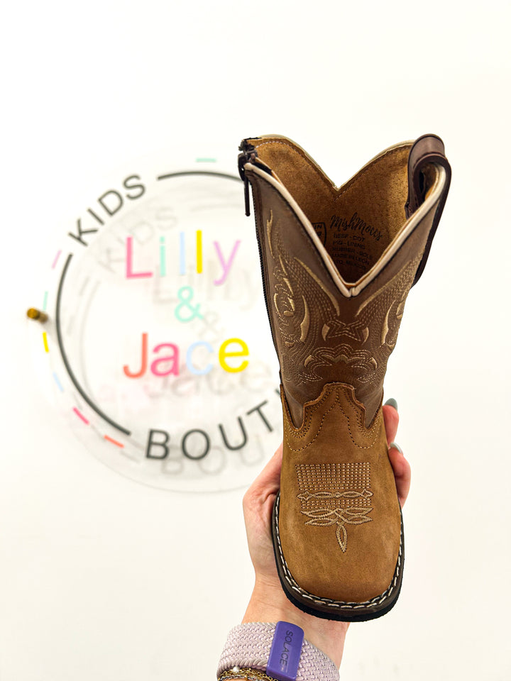 Jace Square Toe Leather Boots
