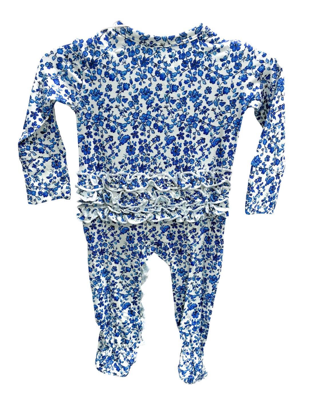 Blue Floral Zip Pajama - Weisigner Bamboo