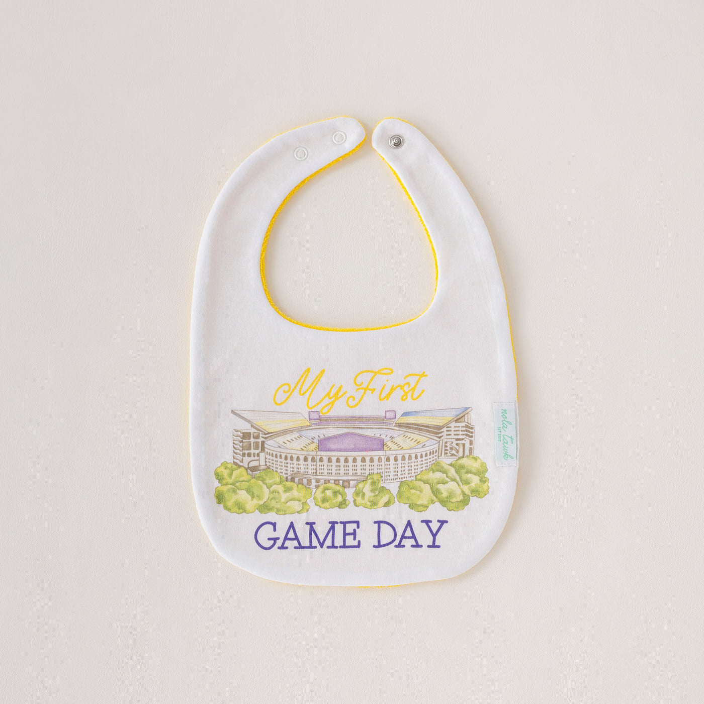My First Game Day - LSU Organic Cotton Baby Bib - Nola Tawk