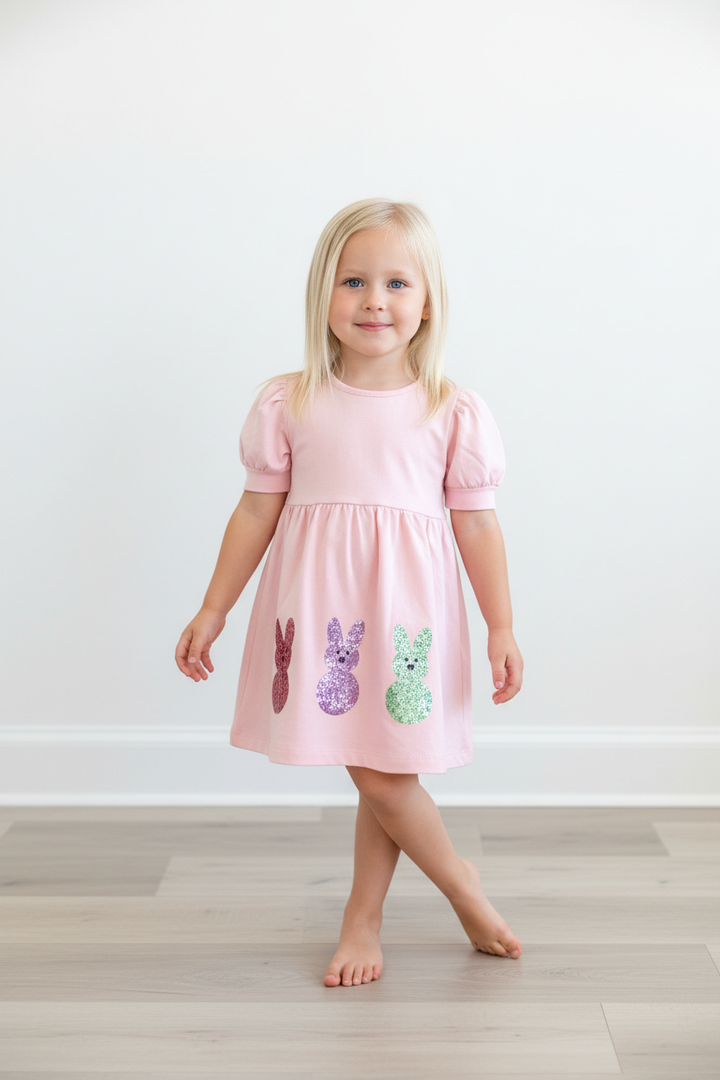 Sequin Peeps Dress - Lulu Bebe