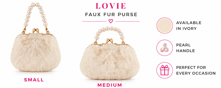 Faux Fur with Pearls Purse - Carrying Kind