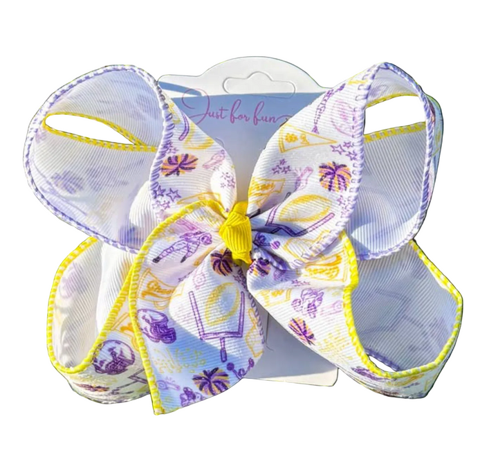 Glitter Purple & Gold Spirit Bow
