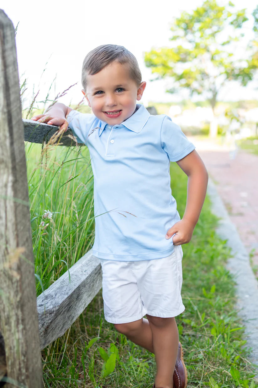 Boys Light Blue Pima Cotton Polo - Maddie & Connor