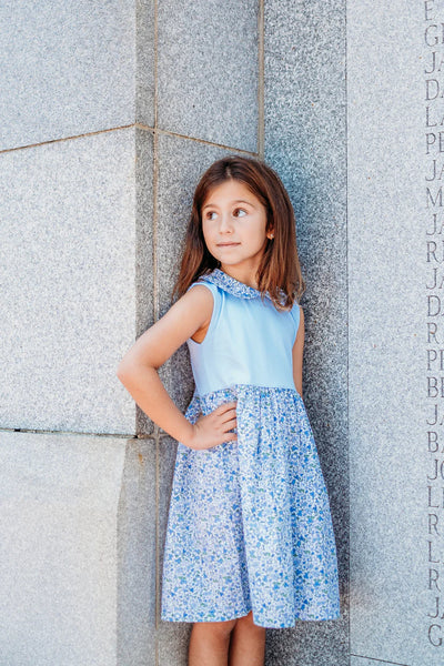 Blue Floral Olivia Pima Dress - Maddie & Connor