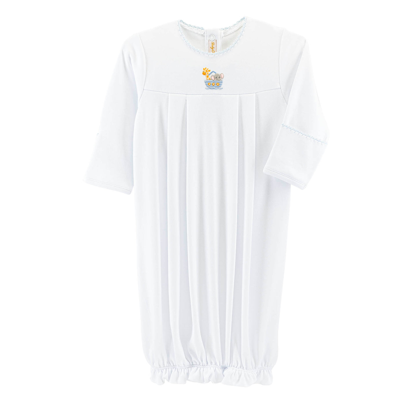 Noah's Ark Crochet Trim Gown - Baby Club Chic