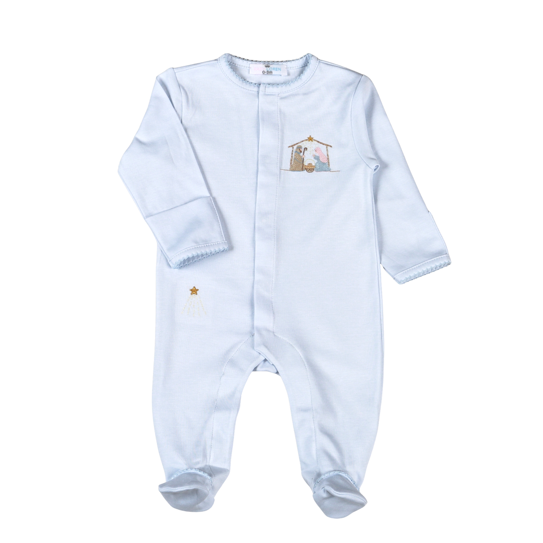 Pink & Blue Nativity Footies - Baby Loren