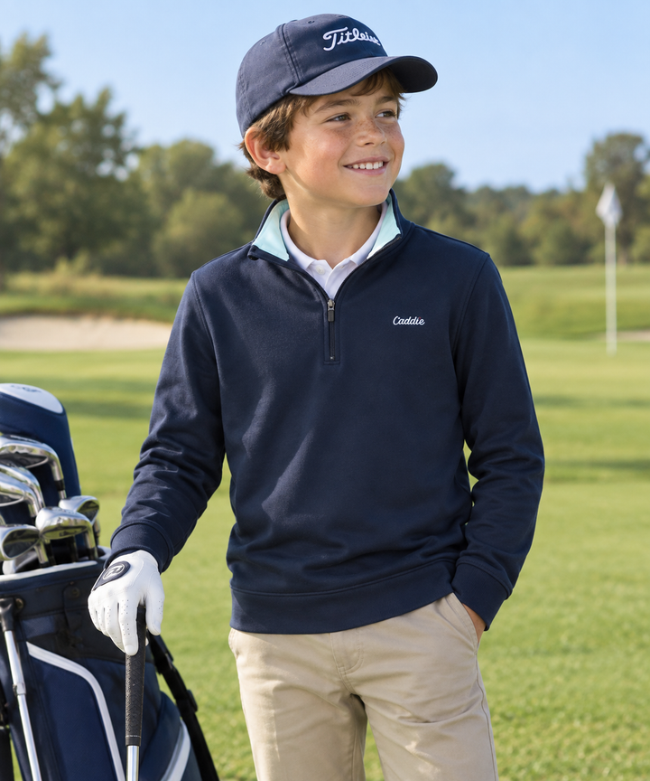 Youth Quater Zip Performance Pullover - Caddie