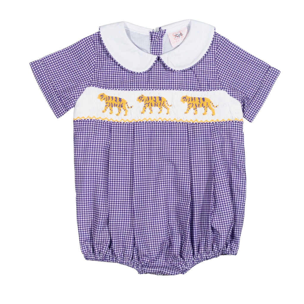 Boys Smocked Tiger Bubble - Shop Teeta