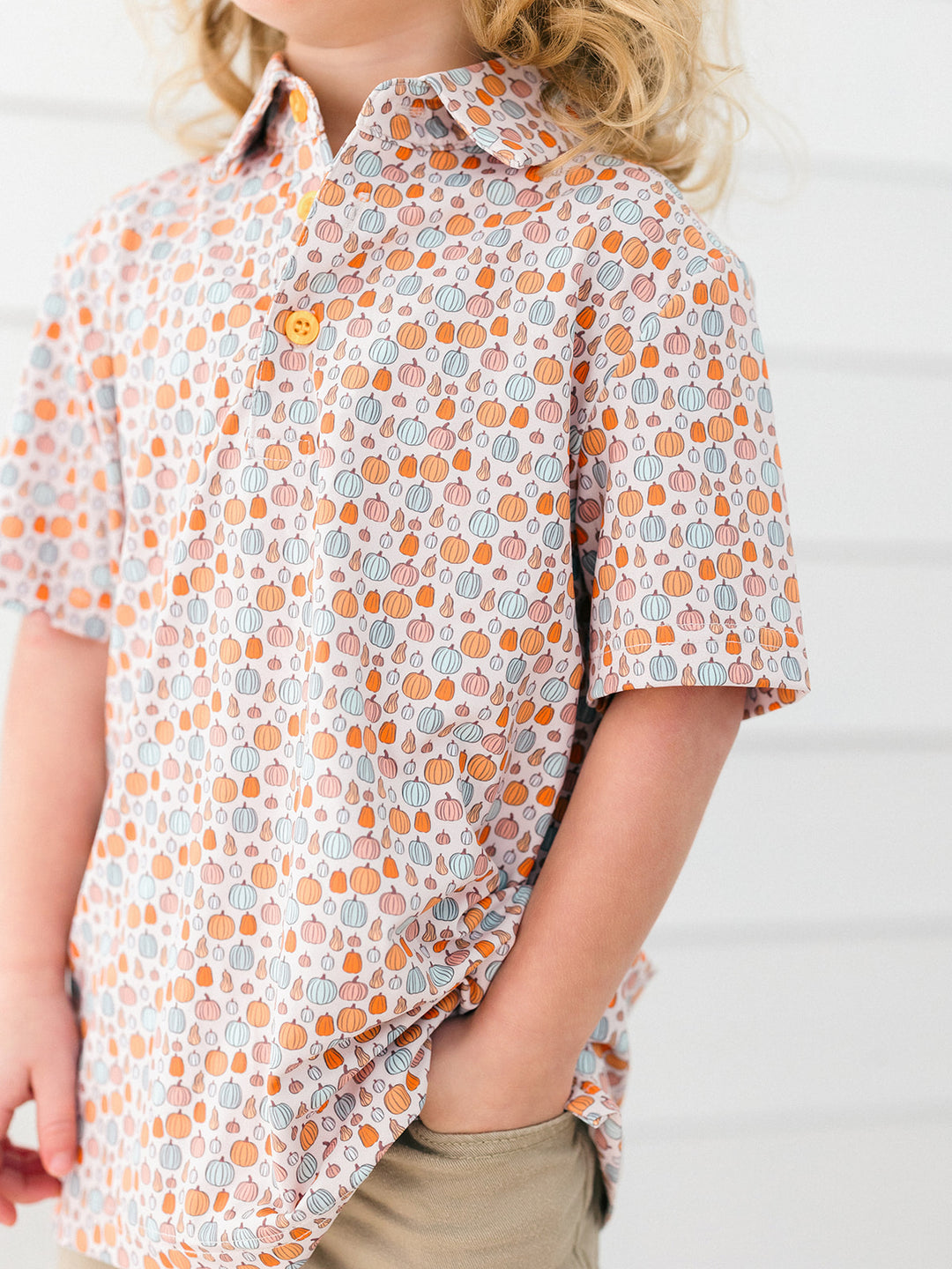 Orange Pumpkin Polo - Poppy Kids