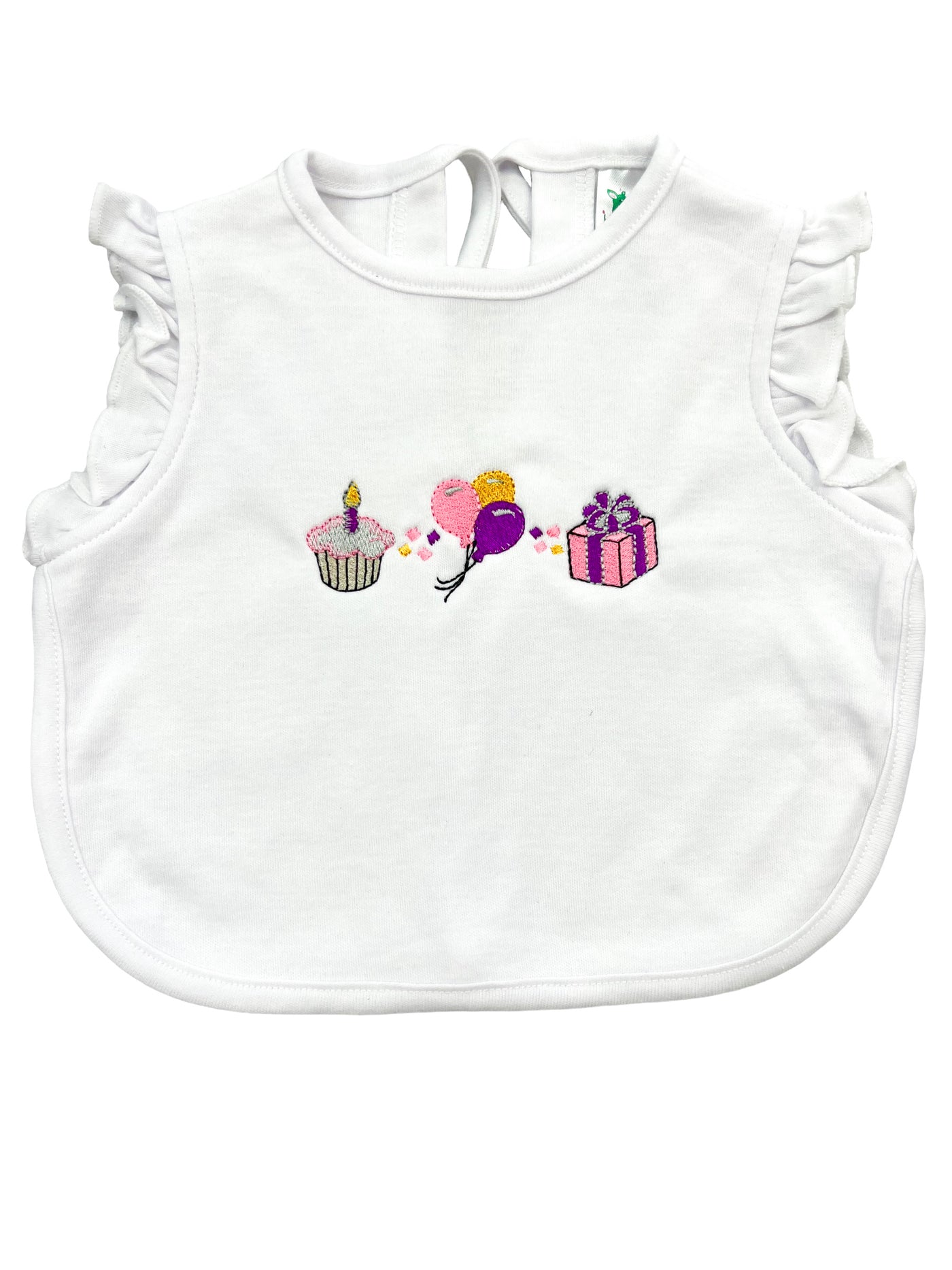 White Ruffle Apron Bib - Smash Cake