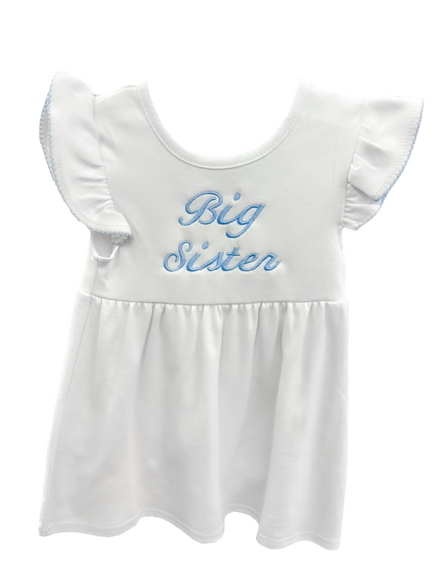 Big Sister Embroidered Dress - Blue - 2T