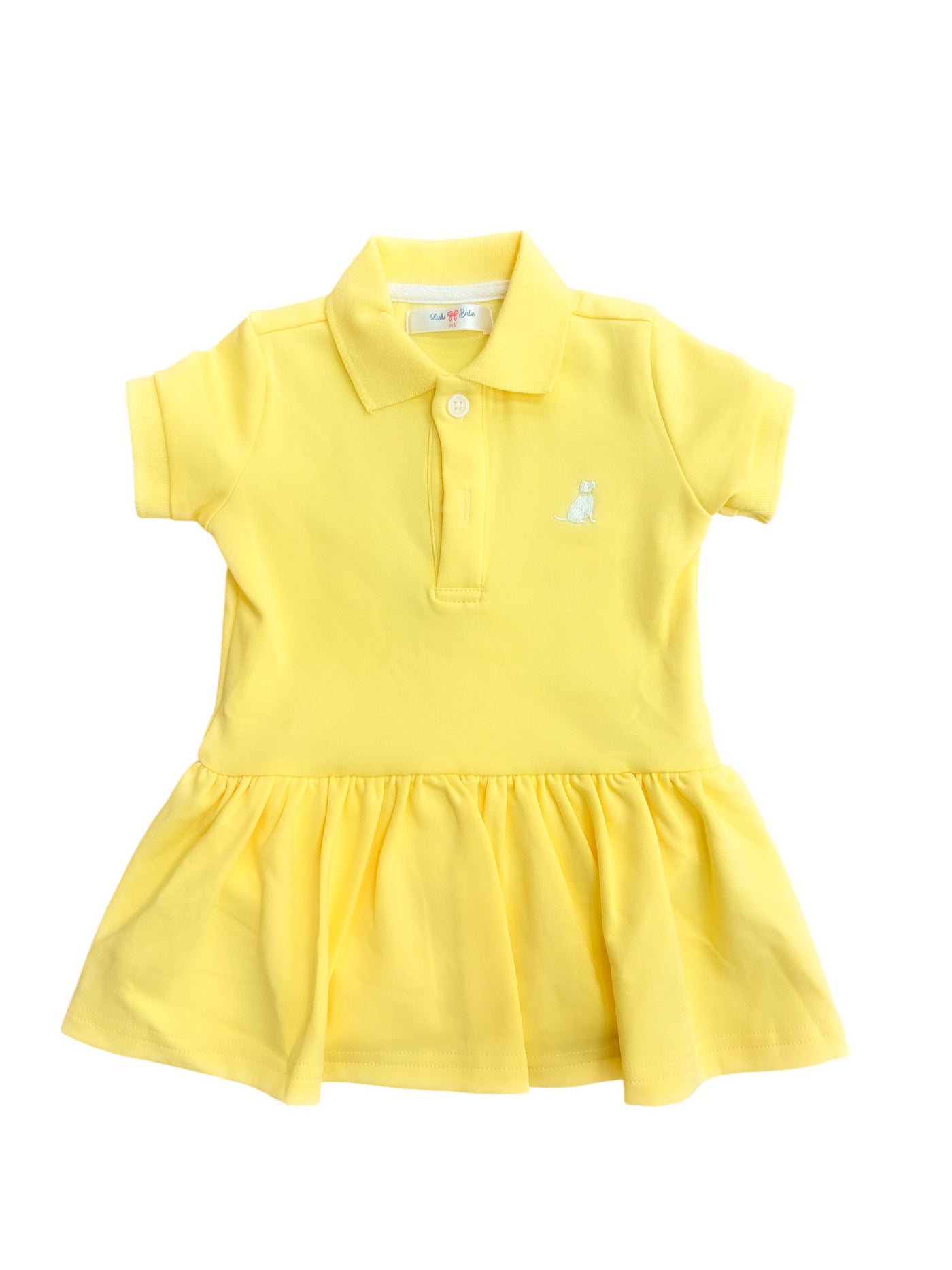 Girls Yellow Polo Dress - Lulu Bebe