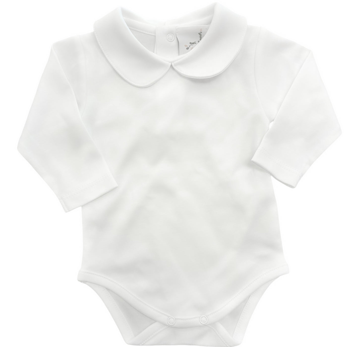 White Pima Peter Pan Onesie - Maddie & Connor