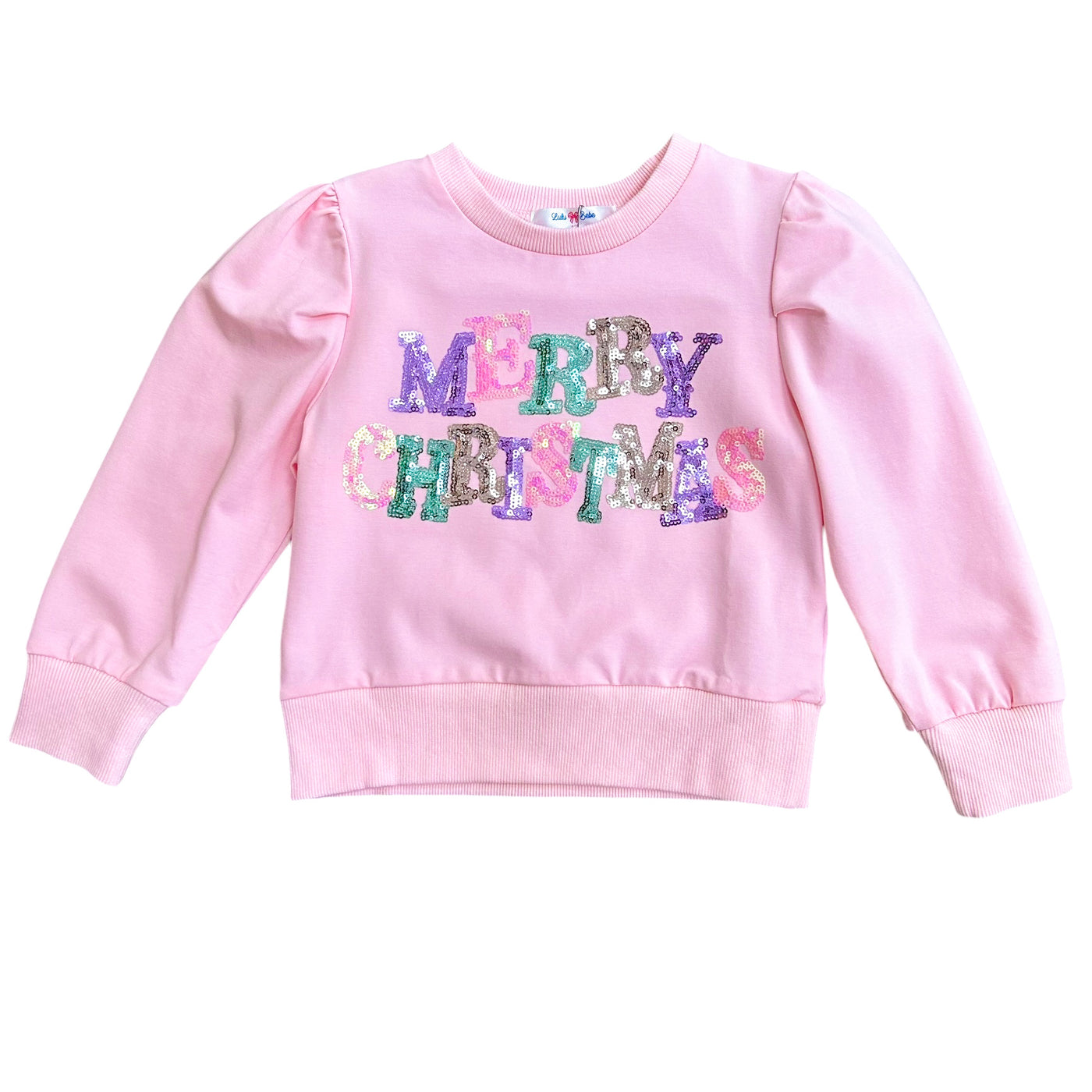 Sequin Merry Christmas Shirt - Lulu Bebe