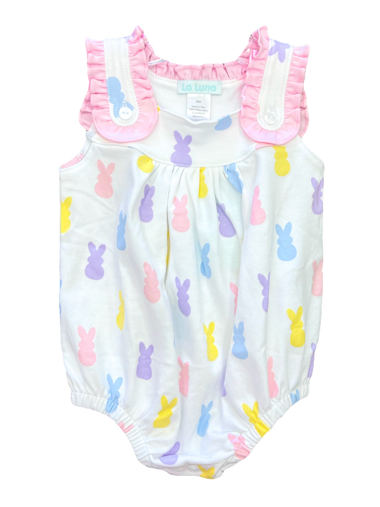 Girls Pima Cotton Pastel Peeps Bubble - Lulu Bebe - La Luna