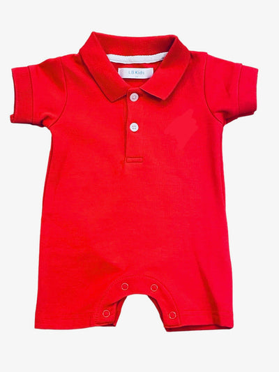 Boys Polo Rompers - Lulu Bebe