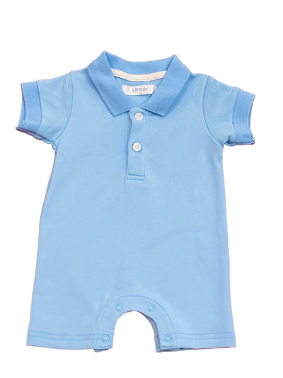 Boys Polo Rompers - Lulu Bebe