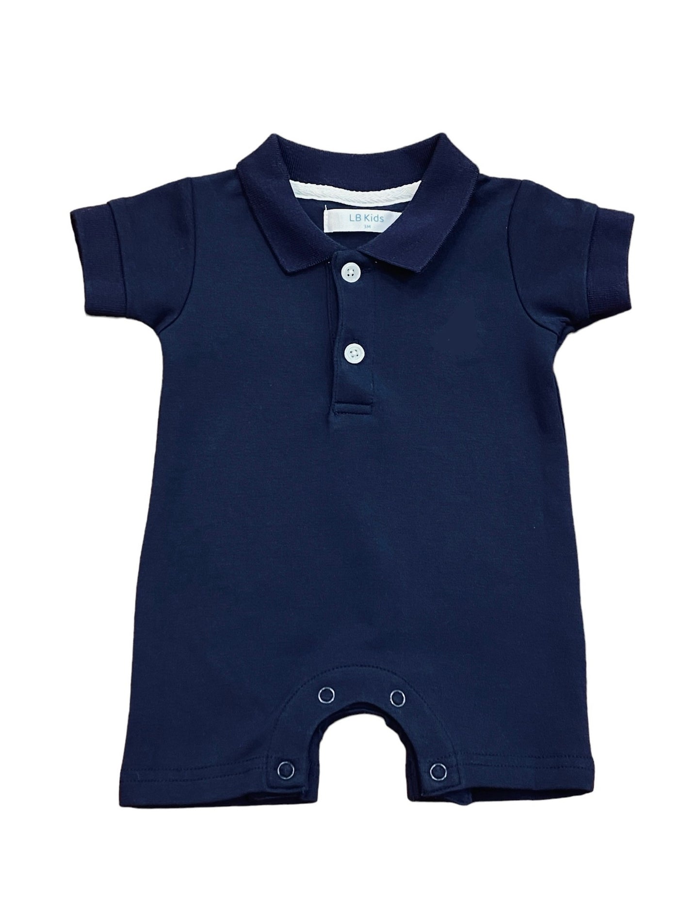 Boys Polo Rompers - Lulu Bebe