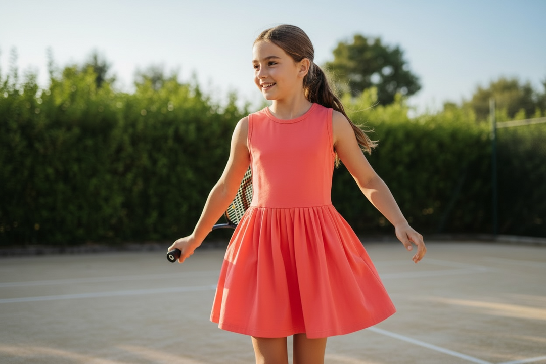 Neon Coral Tennis Dress - Lulu Bebe