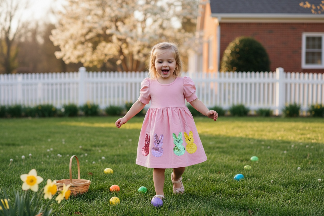 Sequin Peeps Dress - Lulu Bebe