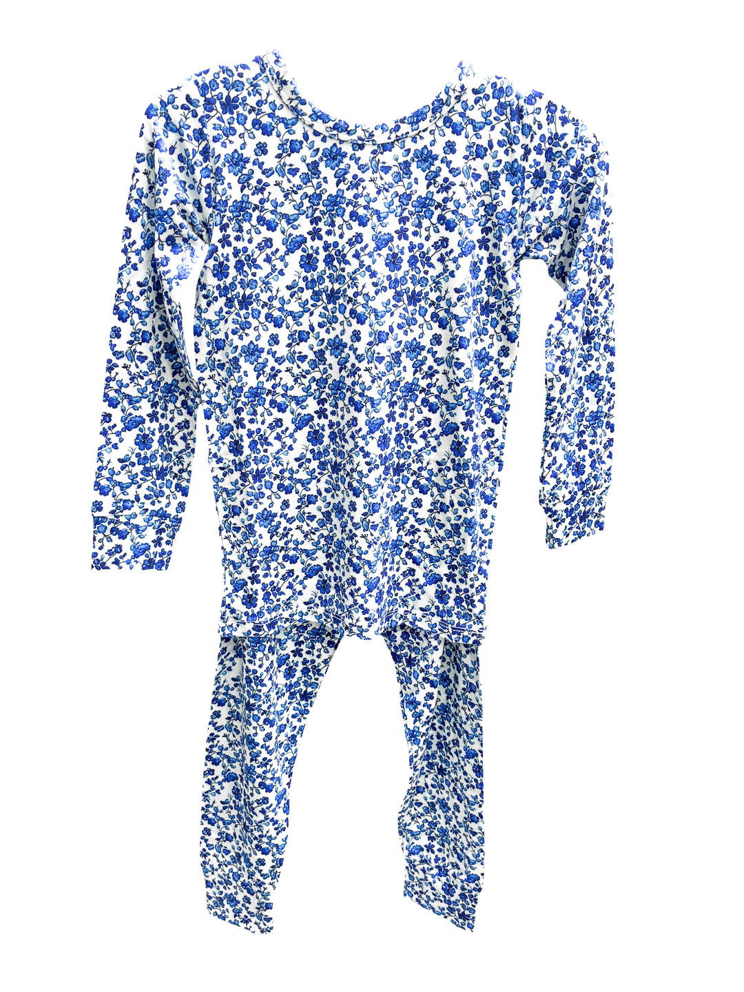 Blue Floral Bamboo Pajama Set - Weisinger Bamboo