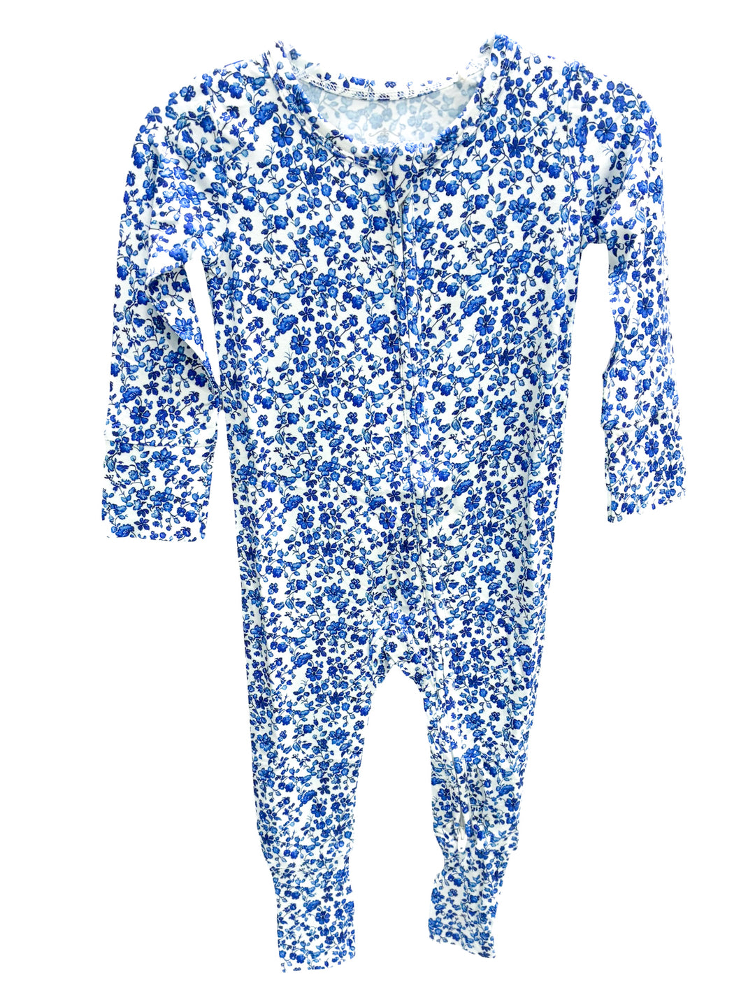 Blue Floral Zip Pajama - Weisigner Bamboo