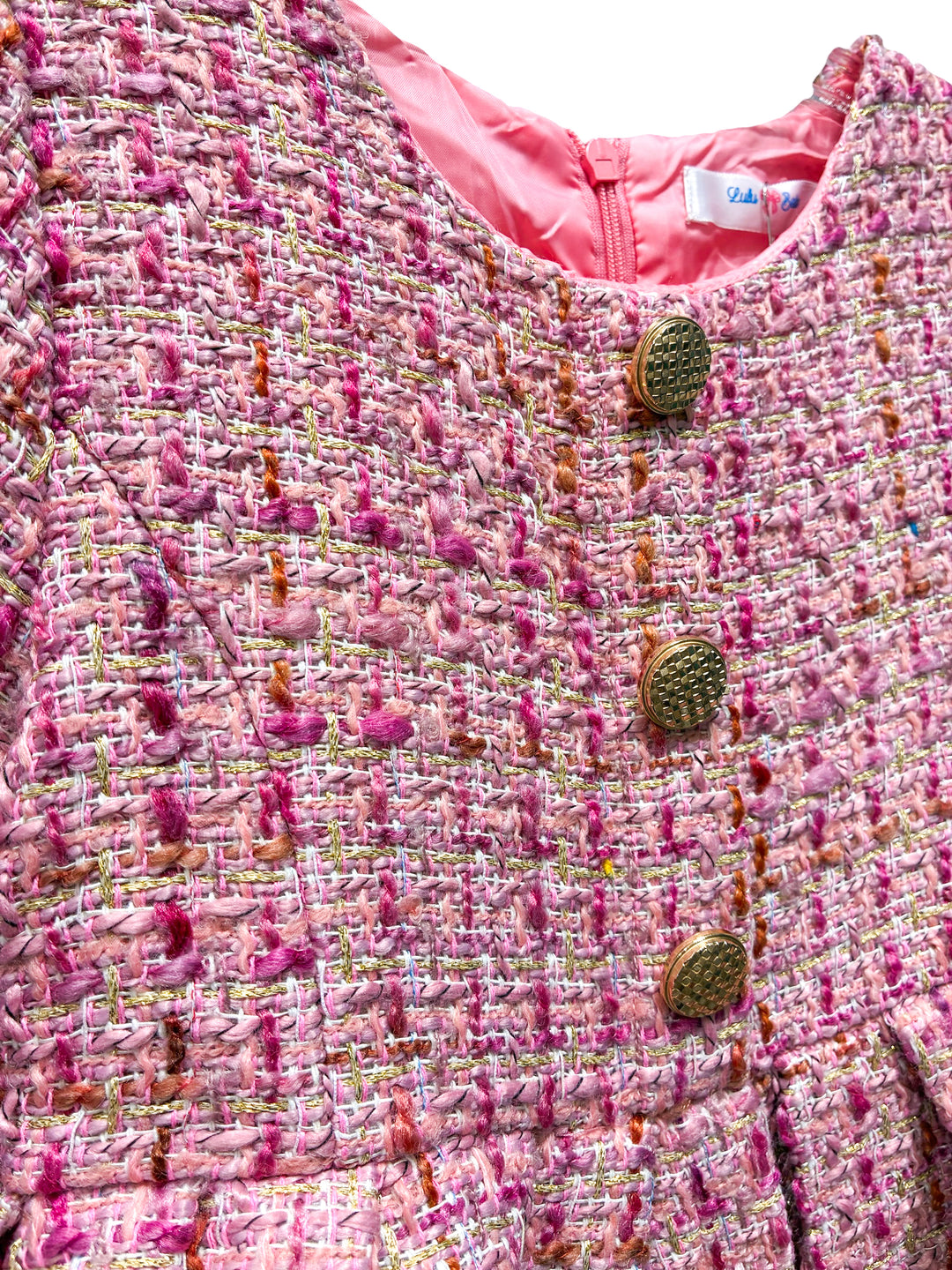 Pink Tweed Tween Dress - Lulu Bebe