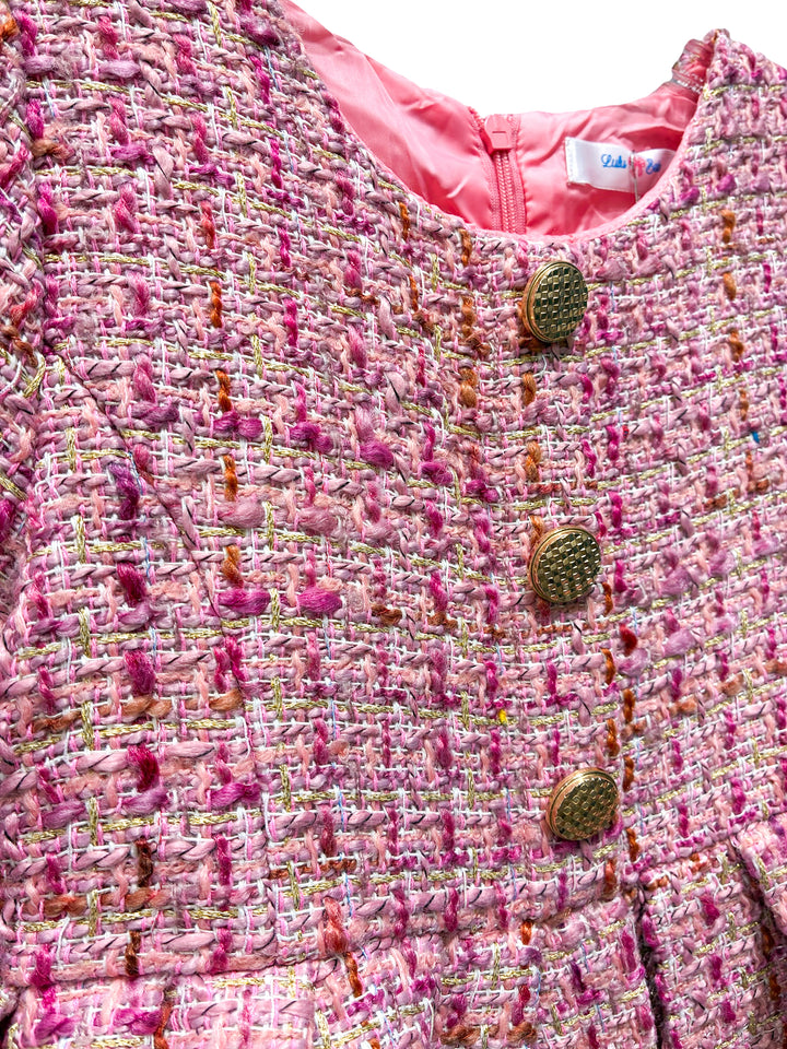 Pink Tweed Tween Dress - Lulu Bebe