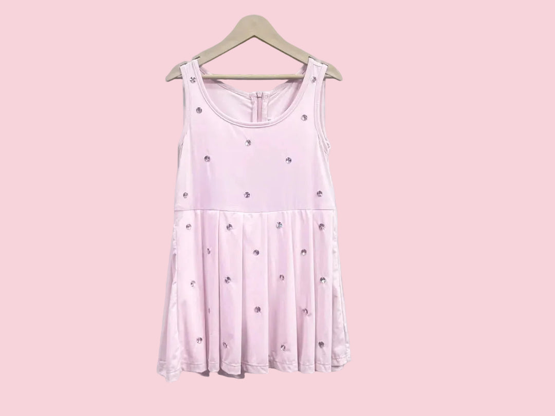 Pink dress with crystal embellishments 