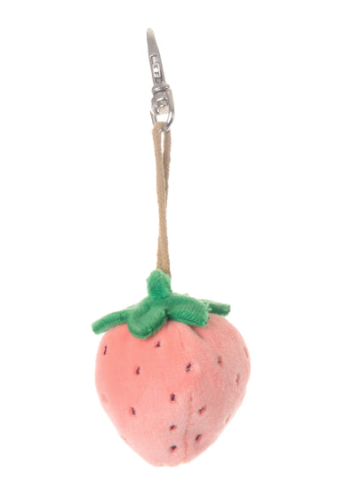 Plush strawberry keychain 