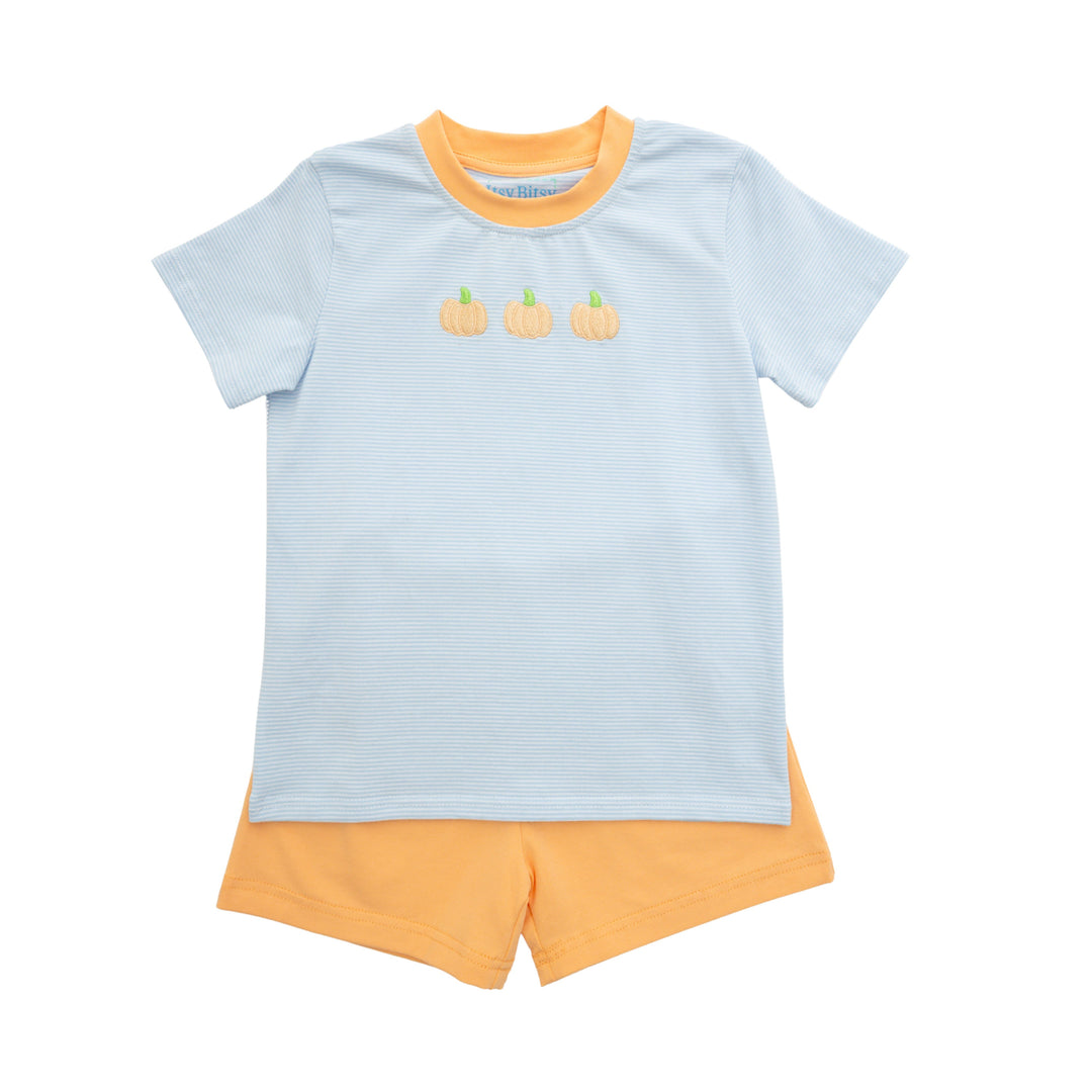 Boys Pumpkin Short Set - Itsy Bitsy