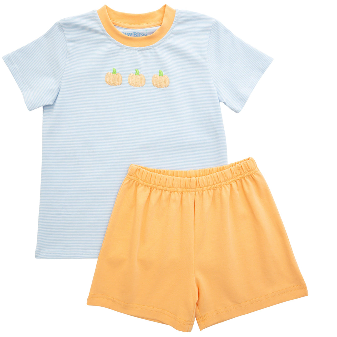 Boys Pumpkin Short Set - Itsy Bitsy