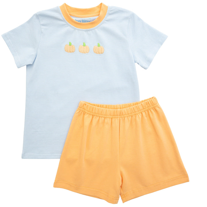 Boys Pumpkin Short Set - Itsy Bitsy