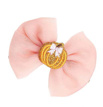 Tulle Pumpkin Bow Clip - Sweet Wink