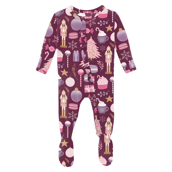 Melody Sugar Plum Bamboo Footie - KicKee