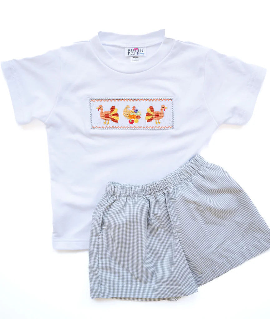 Smocked Thanksgiving Turkey Apparel Collection - Ruth & Ralph