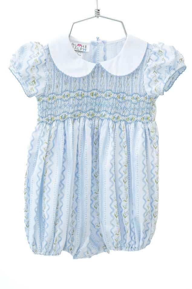 Smocked Winter Lily Floral Outfit - Ruth and Ralph