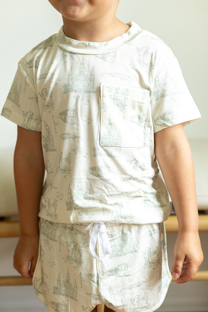 Sage Louisiana Toile Bamboo Short Set - Southern Slumber