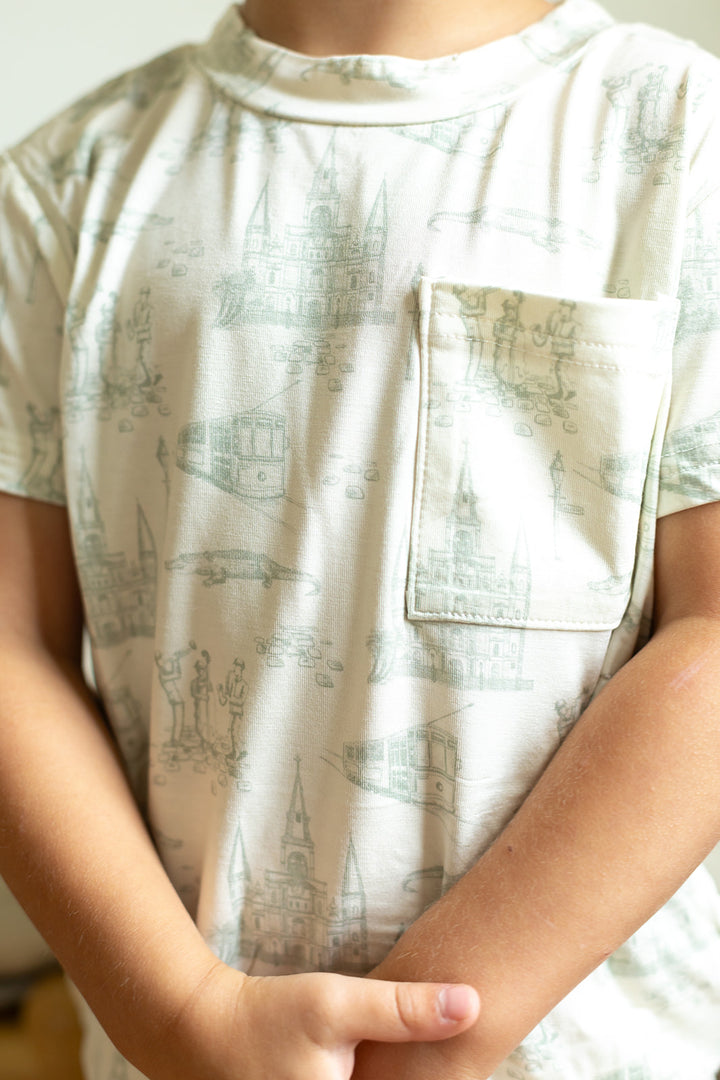 Sage Louisiana Toile Bamboo Short Set - Southern Slumber