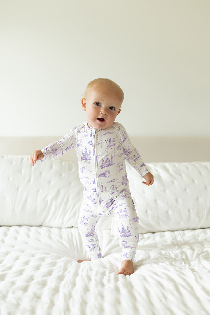 Lavender Louisiana Toile Double Zipper Bamboo Sleeper - Southern Slumber