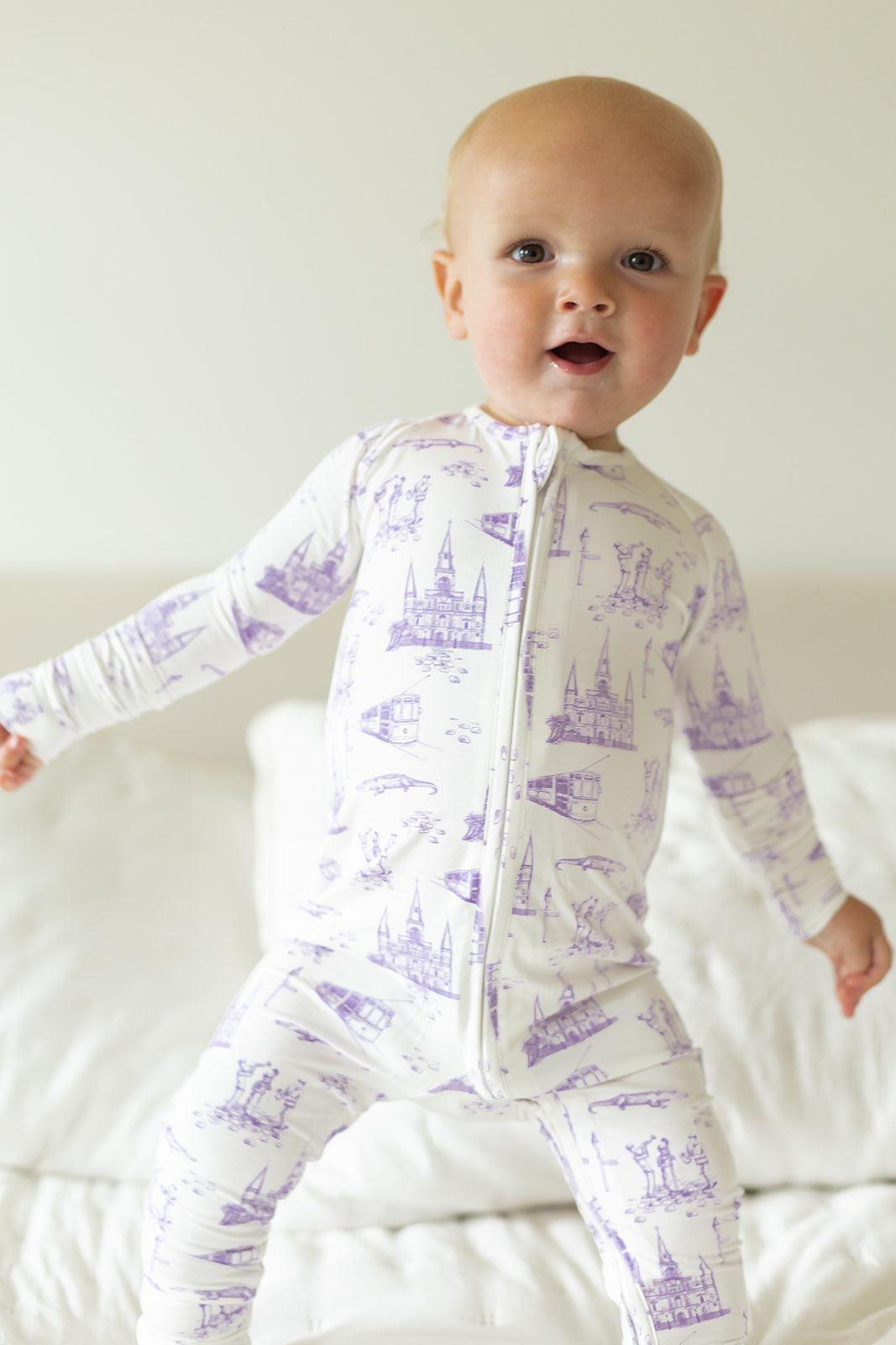Lavender Louisiana Toile Double Zipper Bamboo Sleeper - Southern Slumber