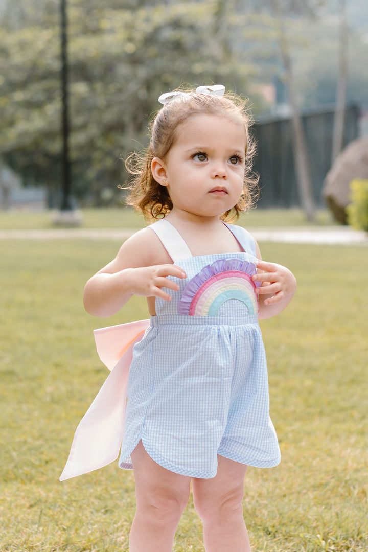 Rainbow Seersucker Girls Outfit - Zuccini Kids