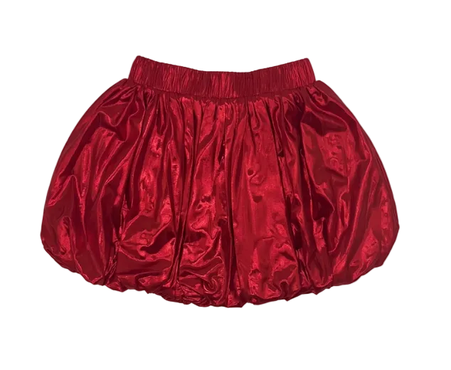 Red metallic skirt on a white background