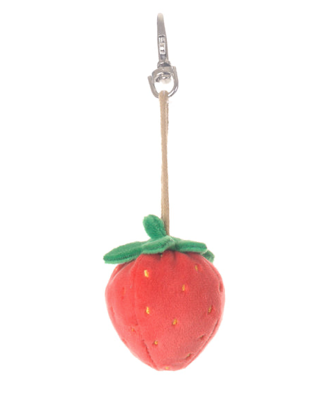Plush strawberry keychain 