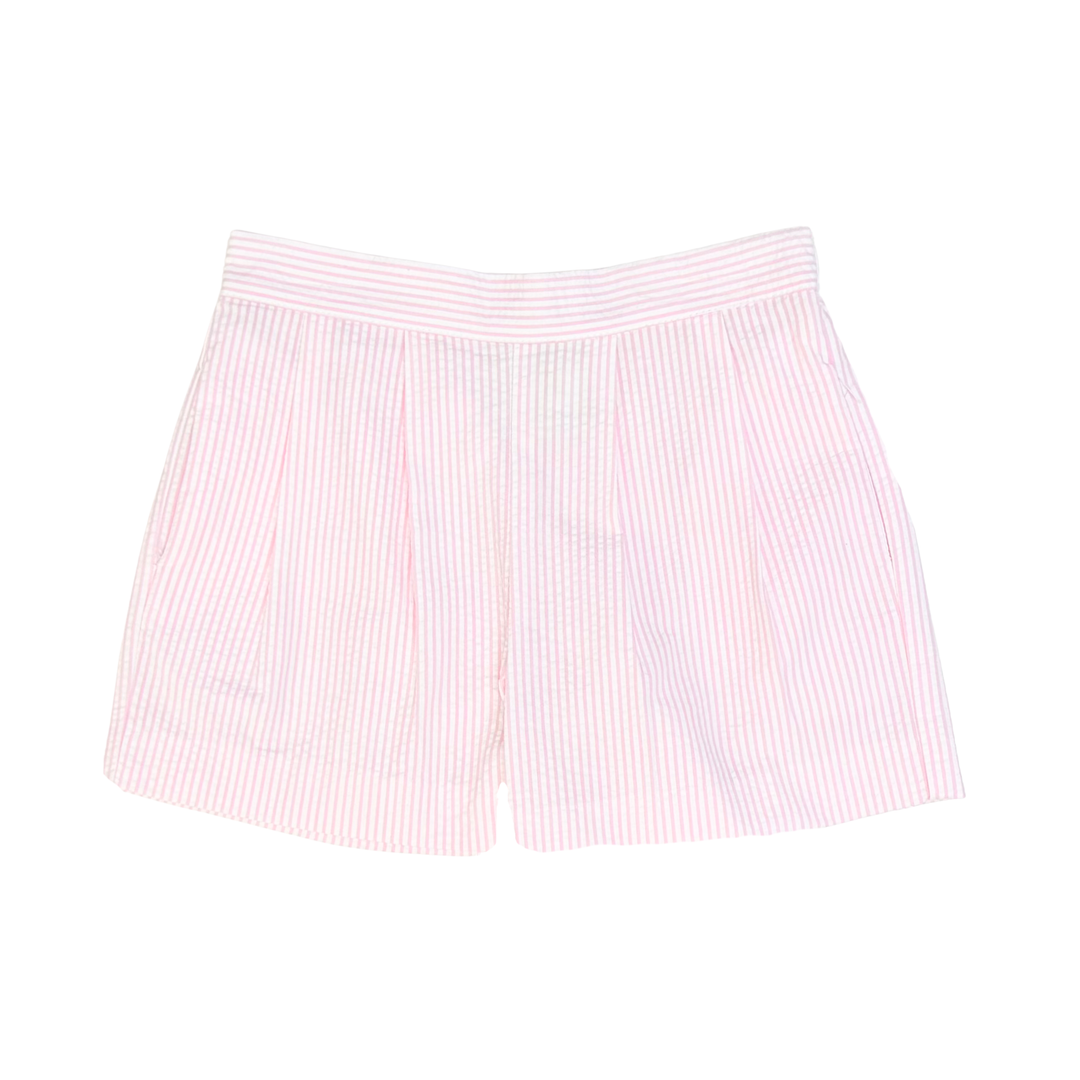 Blue & Pink Seersucker Shorts Set - Zuccini Kids