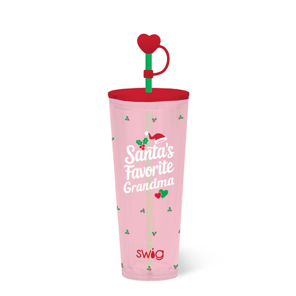 Santa's Favorite Grandma Plastic Tumbler 24oz - Swig Life
