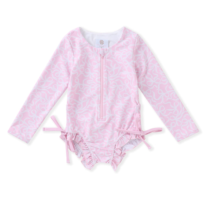 Pink Darling Bows Rash Guard Swimsuit - Swoon
