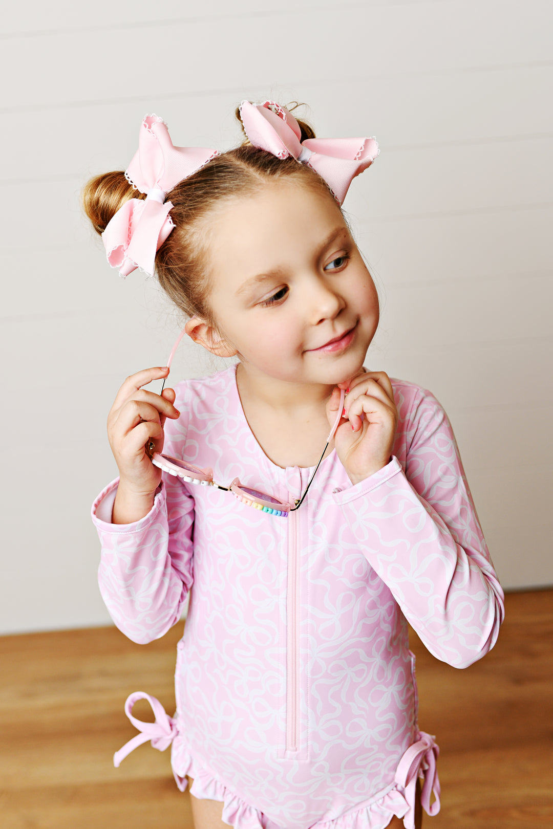 Pink Darling Bows Rash Guard Swimsuit - Swoon